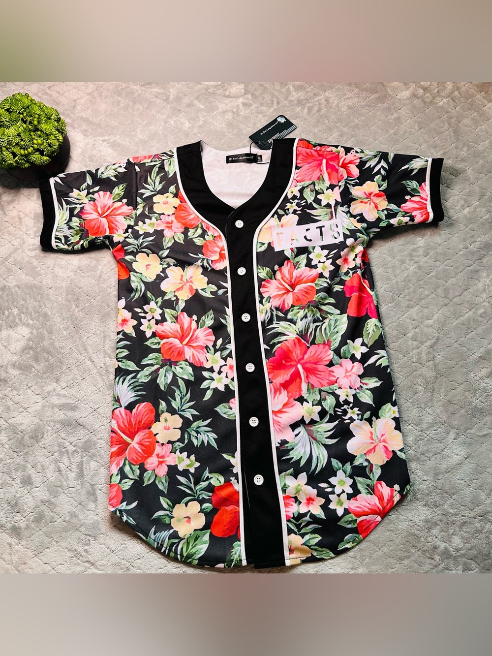 🌺 Tropical Y2K Hawaiian Floral Baseball Jersey Streetwear Top Beachwear